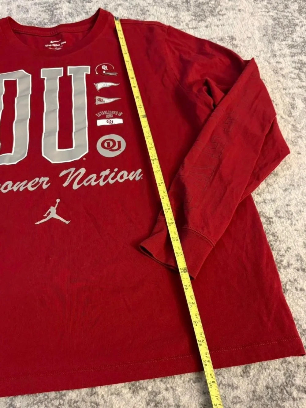 Men’s XXL Nike Jordan Oklahoma Sooner Nation Red Longsleeve